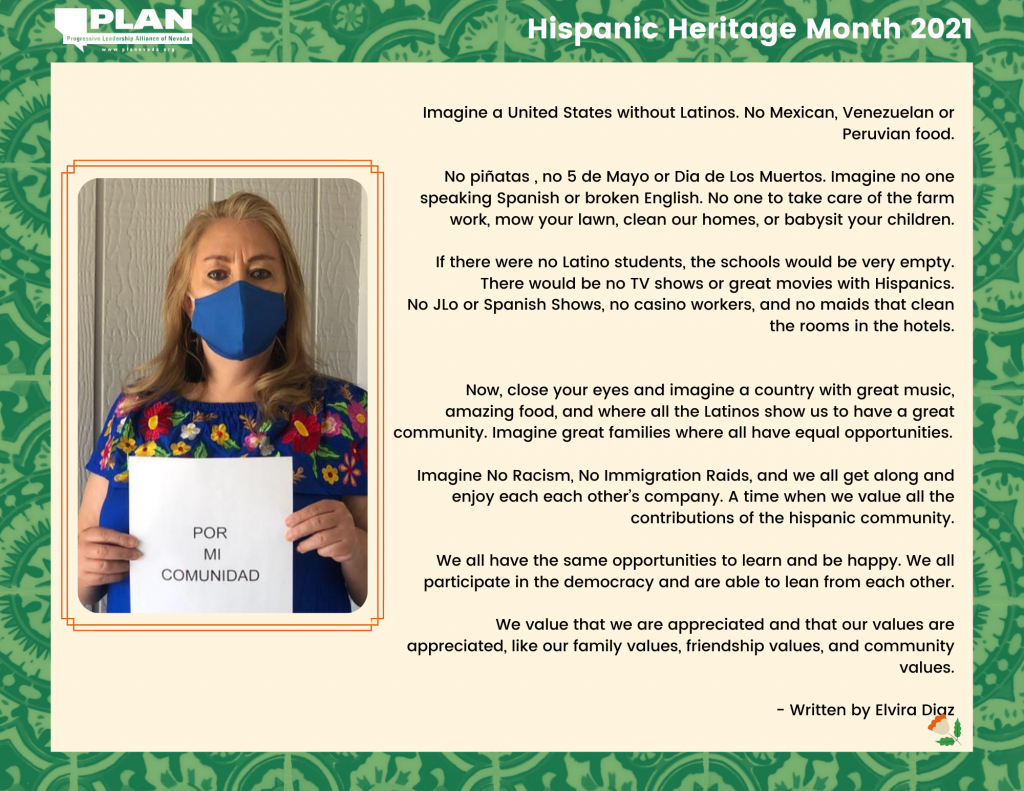 Hispanic Heritage Month 2021 Poem: Written by Elvira Diaz